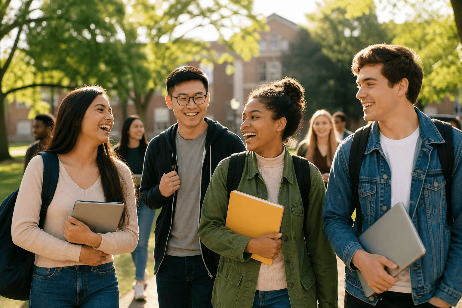 Students on campus