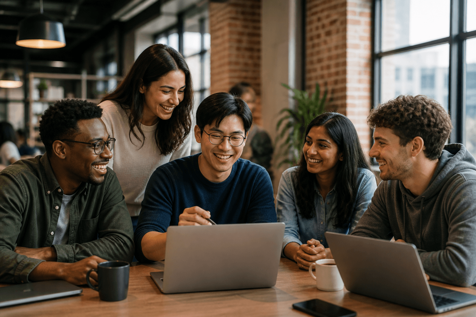 Candidates and a recruiter in a friendly live hangout